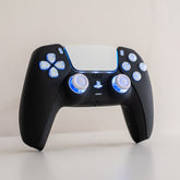 Black & White PS5 LED Controller Custom Gaming Controller with White Backlit Buttons RGB