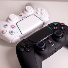 Retro PS5 Controller Black With Old-School Action Buttons Sony Wireless Gaming Controller