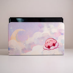 Kirby-Inspired Nintendo Switch Dock Cover Pink And Cloud Puff