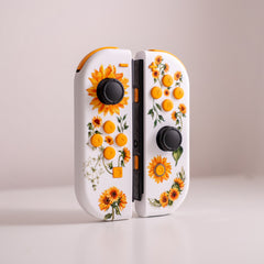 Floral Joy-Cons Yellow Sunflowers Nintendo Switch Gaming Controllers