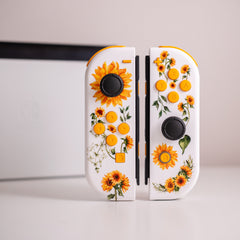 Floral Joy-Cons Yellow Sunflowers Nintendo Switch Gaming Controllers