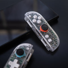 Switch 2 Famitsu Game Boy Light Tribute Joy-Cons: Clear Shell, White Minimalist Buttons