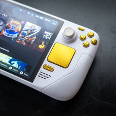 Custom Steam Deck Matte White & Chrome Gold Handheld PC