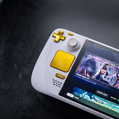 Custom Steam Deck Matte White & Chrome Gold Handheld PC