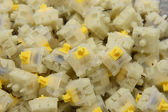 HAND LUBED AND MODDED GATERON MILKY YELLOW PRO LINEAR SWITCH (10 PCS)