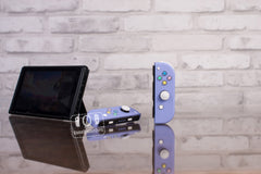Violet Joy-Cons Mod with Pastel Hearts Buttons Nintendo Switch Custom Controllers