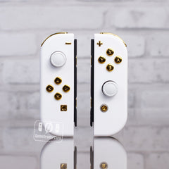 White & Gold JOY-CON Mod Custom Controllers Nintendo Switch
