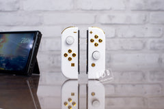 White & Gold JOY-CON Mod Custom Controllers Nintendo Switch