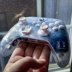 Xbox Controller Mod Clear With White Buttons Custom Microsoft Wireless Gaming Controller Mod Xbox Series X/S/One & PC