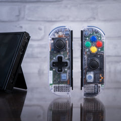 Custom Retro Joy-Cons “SN ProPad” Mod Clear Nintendo Switch Controllers