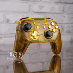 Nintendo Switch Pro Controller Mod “Clear Yellow Game Boy” Customized Controller With Gold Buttons
