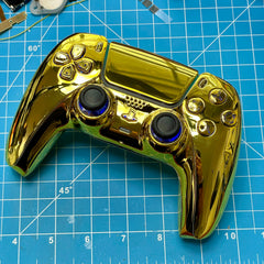 Custom PS5 Controller Chrome Gold with Backlit LED Buttons