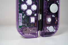 Custom Joy-Cons Stars Comets & Constellations Atomic Purple Clear Nintendo Switch Controllers