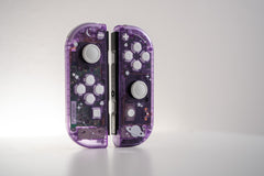 Custom Joy-Cons Stars Comets & Constellations Atomic Purple Clear Nintendo Switch Controllers