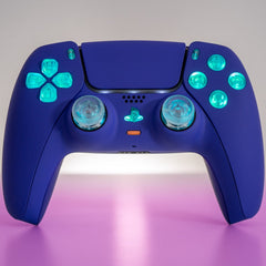 PS5 Controller LED Mod Dark Blue PS5 Custom Wireless Controller Backlit Buttons RGB