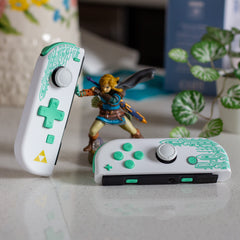 The Legend Of Zelda Joy-Cons Tears Of The Kingdom Mod Mint Buttons and D-Pad Nintendo Switch Custom Controllers