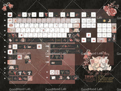 Twin Spline keycap Retro Red and Black Lovely Rabbit cherry Keycaps