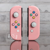Pink Joy-Cons Mod with Pastel Hearts Buttons Nintendo Switch Custom Controllers