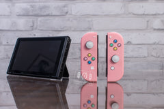 Pink Joy-Cons Mod with Pastel Hearts Buttons Nintendo Switch Custom Controllers