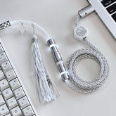 White Fox USB-C RGB Aviator Handmade Coiled Cable