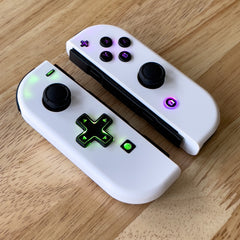 Custom Nintendo Switch Joy-Con Controllers White LED MOD Backlit Buttons with D-Pad Option