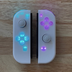 Custom Joy-Con LED MOD - White on White with Backlit Clear Buttons - Nintendo Switch Controllers