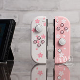 Sakura Flowers Joy-Con Mod with Pink Hearts Candy Buttons Pink and White Nintendo SWITCH Controllers