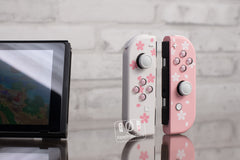 Sakura Flowers Joy-Con Mod with Pink Hearts Candy Buttons Pink and White Nintendo SWITCH Controllers