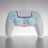 PS5 LED Controller Mod Custom White Wireless Controller with White Backlit Buttons RGB