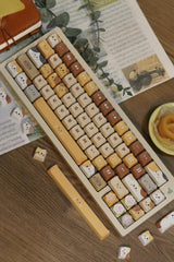 Stacked Cat Dye Sublimation PBT MAO Profile Keycaps