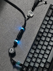 Ink Black USB-C RGB Aviator Handmade Coiled Cable