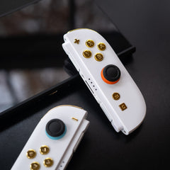 Custom Luxury White & Gold Chrome Joy-Cons 2 for Nintendo Switch 2