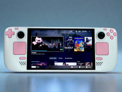 Customized Steam Deck Handheld Gaming Computer By Valve White & Peachy Pink