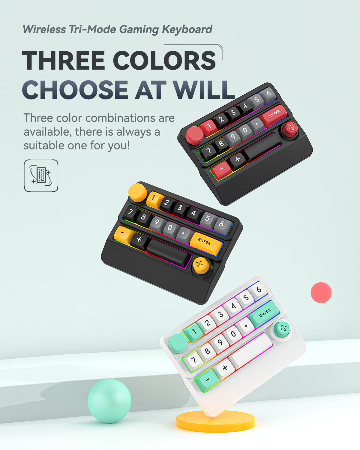 W909 15 Keys Wireless Macro Defined Mechanical Keyboard