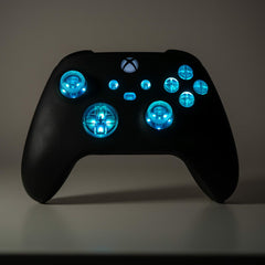 Custom Xbox Controller LED Mod Black With Clear Backlit Buttons for Xbox Series X/S/One & PC