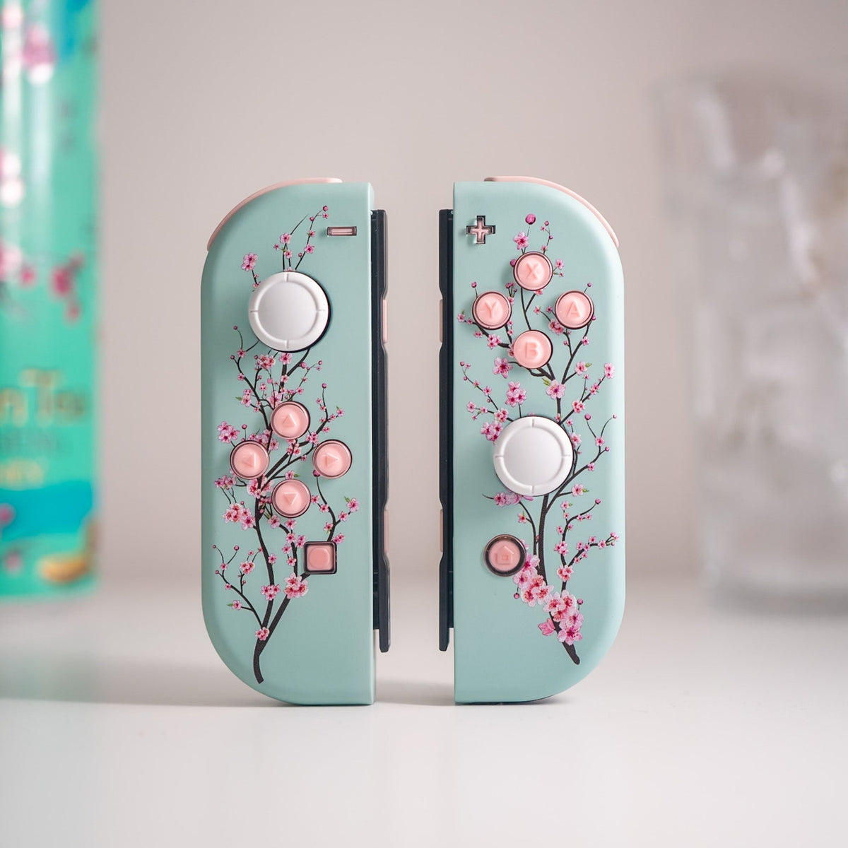 Sakura Joy-Cons Cherry Blossoms “Arizona Ice Tea” Japanese Aesthetic Nintendo Switch Controllers