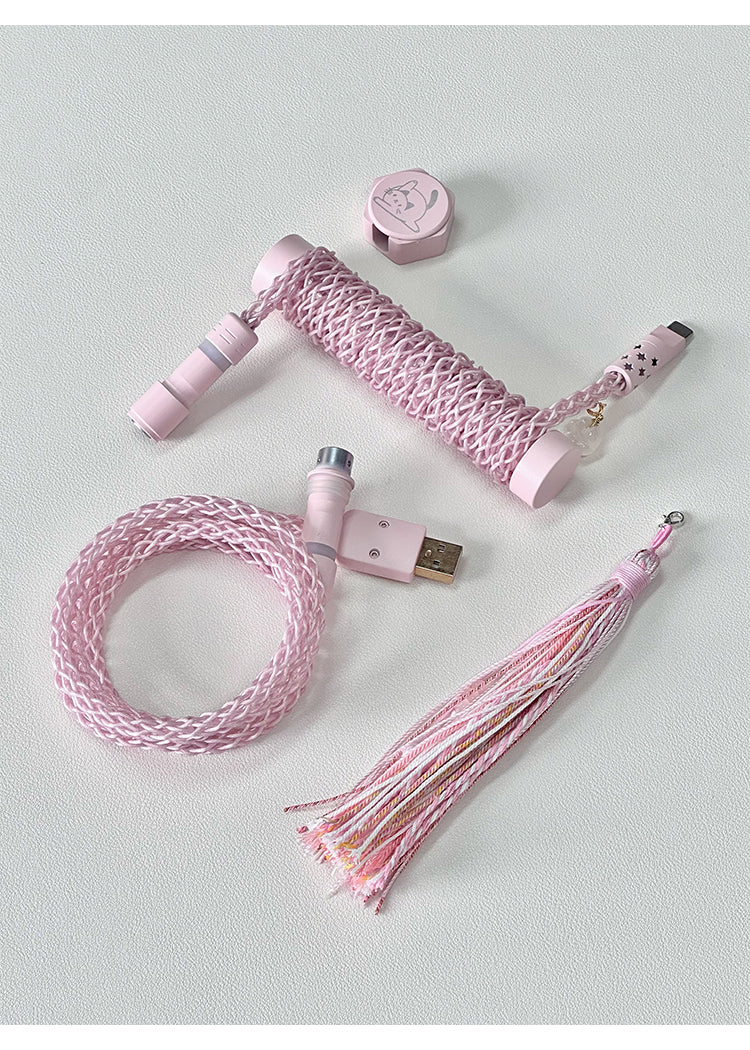 Lazy Cat USB-C RGB Aviator Handmade Coiled Cable
