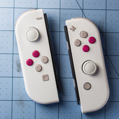 Joy-Con Mod White on Grey and Deep Rose Custom Nintendo Switch Controllers