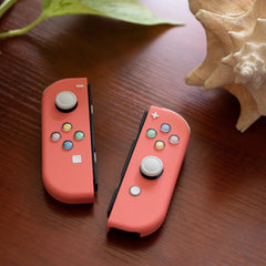 Custom Joy-Cons Coral with Pastel Hearts Buttons Nintendo Switch Controller Mods