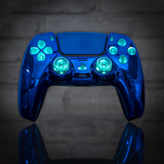 PS5 Controller LED Mod Chrome Blue PS5 Custom Wireless Controller Backlit Buttons RGB