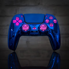 PS5 Controller LED Mod Chrome Blue PS5 Custom Wireless Controller Backlit Buttons RGB