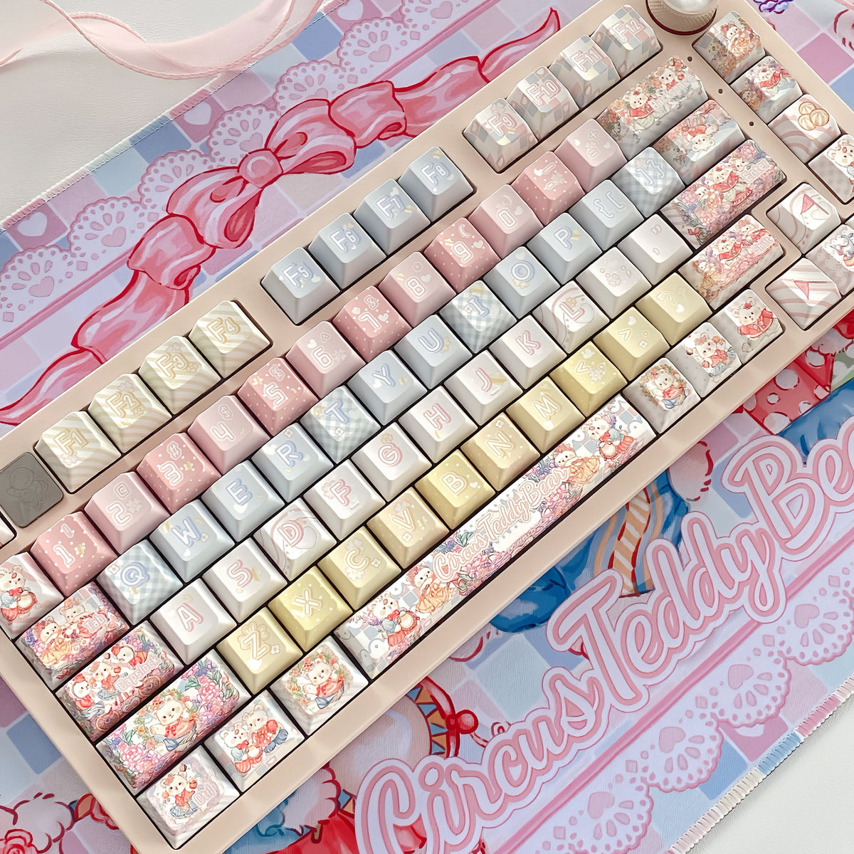 Circus Teddy Bear PBT Cherry Keycaps