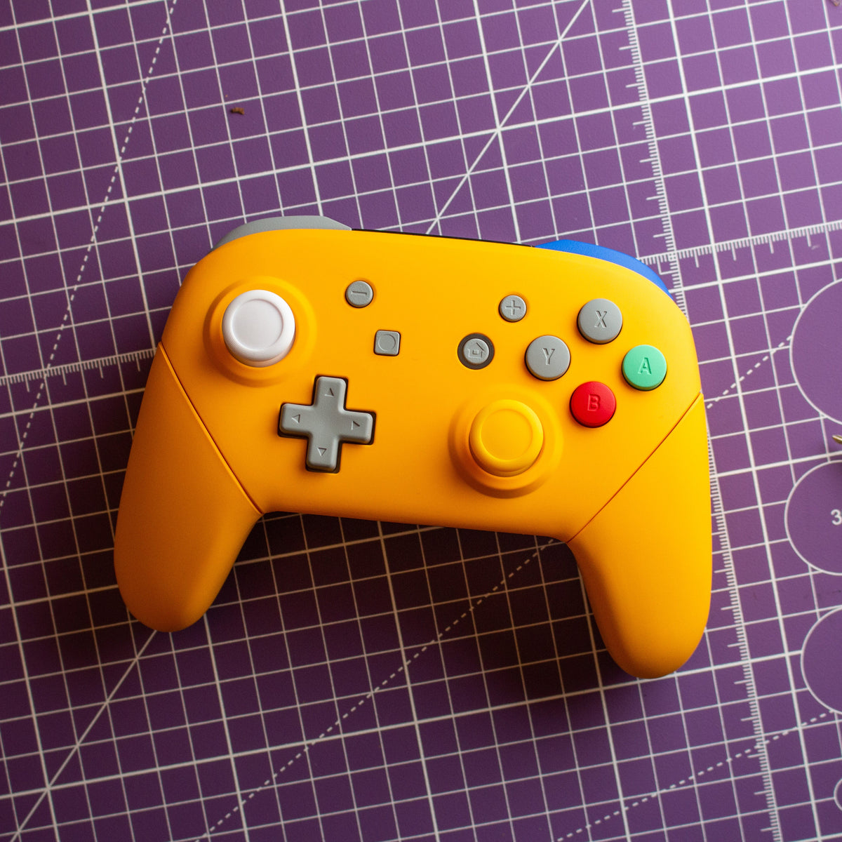 Nintendo Switch Pro Controller Mod Orange-ish Yellow GameCube Retro Style Customized Controller