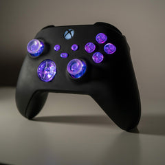 Custom Xbox Controller LED Mod Black With Clear Backlit Buttons for Xbox Series X/S/One & PC