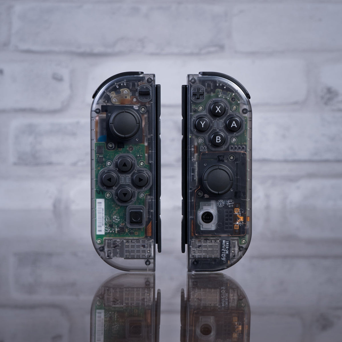 Custom Nintendo Switch Dark “Gameboy Clear” Joy-Con Controllers