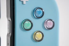 Pastel Blue Joy-Cons Mod with Pastel Hearts Buttons Nintendo Switch Custom Controllers