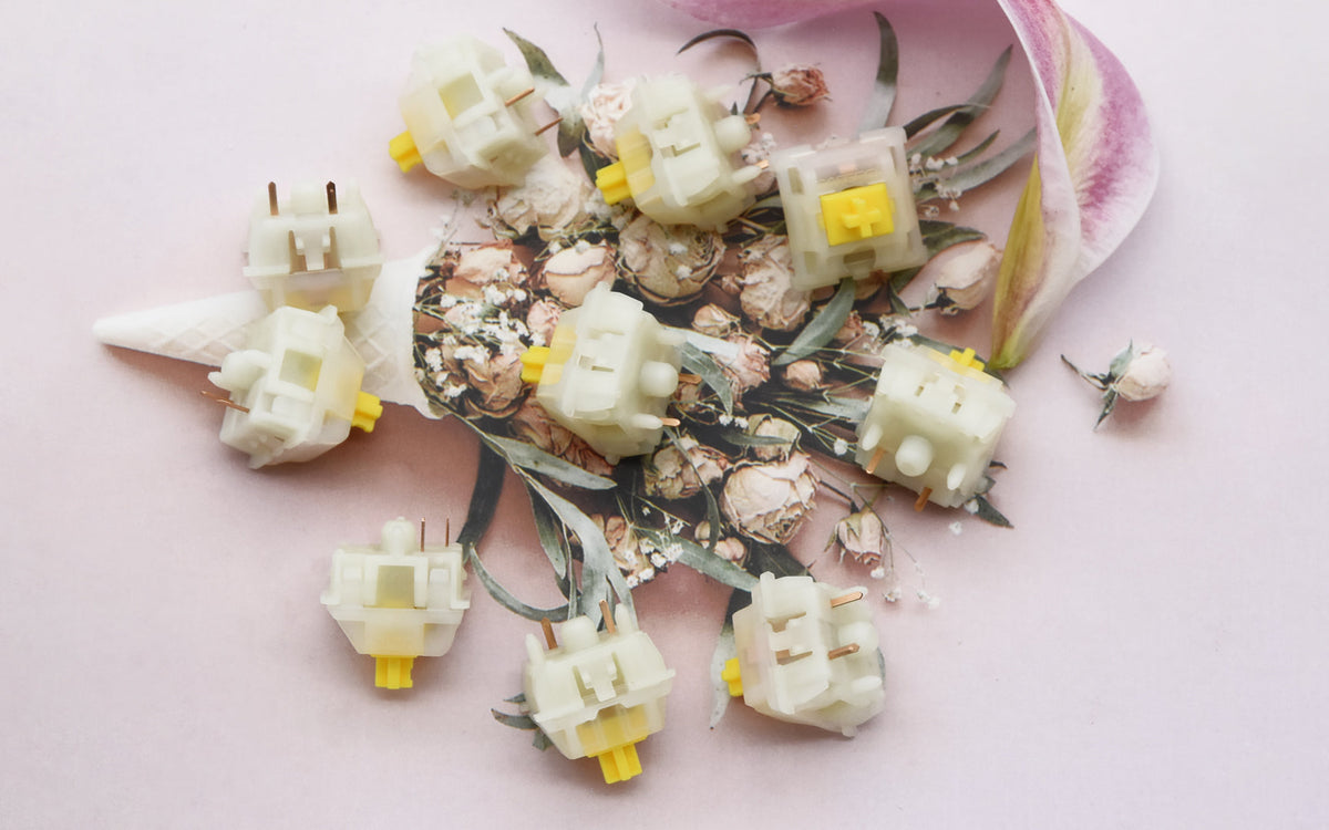 GATERON KS-3 MILKY YELLOW PRO LINEAR SWITCH FACTORY LUBED (10PCS)