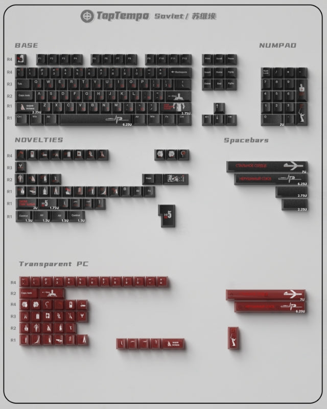 Soviet Keycaps Black Spray Glitter Cherry Profile PBT+PC