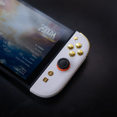 Custom Luxury White & Gold Chrome Joy-Cons 2 for Nintendo Switch 2