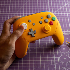 Nintendo Switch Pro Controller Mod Orange-ish Yellow GameCube Retro Style Customized Controller